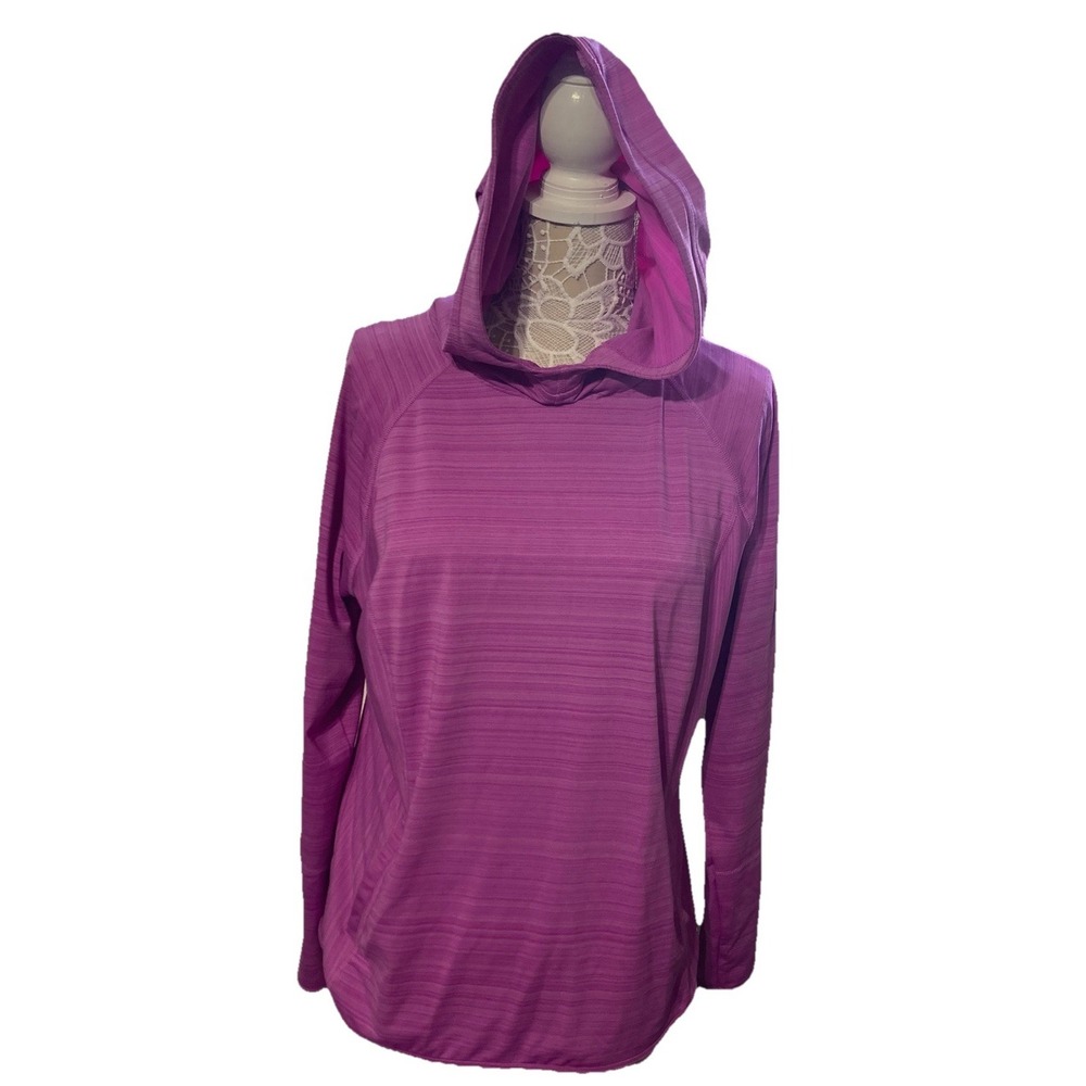 Fila Sport Pullover Hoodie Women's XL Purple Striped Long Sleeve Knit